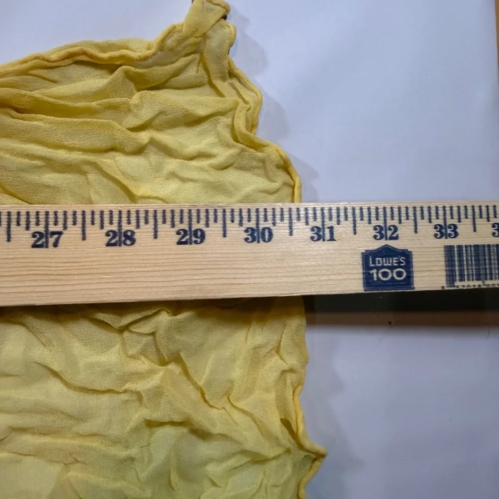 VTG Yellow Crinkle‎ Gauze Scarf Lightweight Boho Cottagecore Fairy Sun Wrap